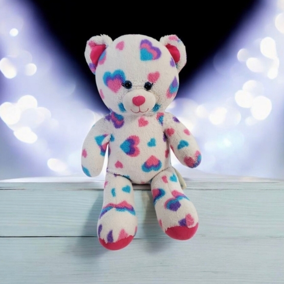 Build a Bear Workshop White Bear with Hearts - Picture 14 of 16